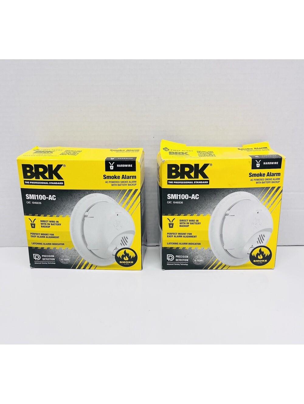 (Set Of 2) BRK SMI100-AC Hardwire Smoke Alarm 85dB Battery Backup Smoke Detector